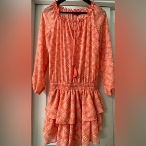 Macbeth Collection by Margaret Josephs Long Sleeved Tangerine Drop Waist S